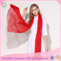 2017 ladies customized solid red color latest design plain stole shawls scarfs